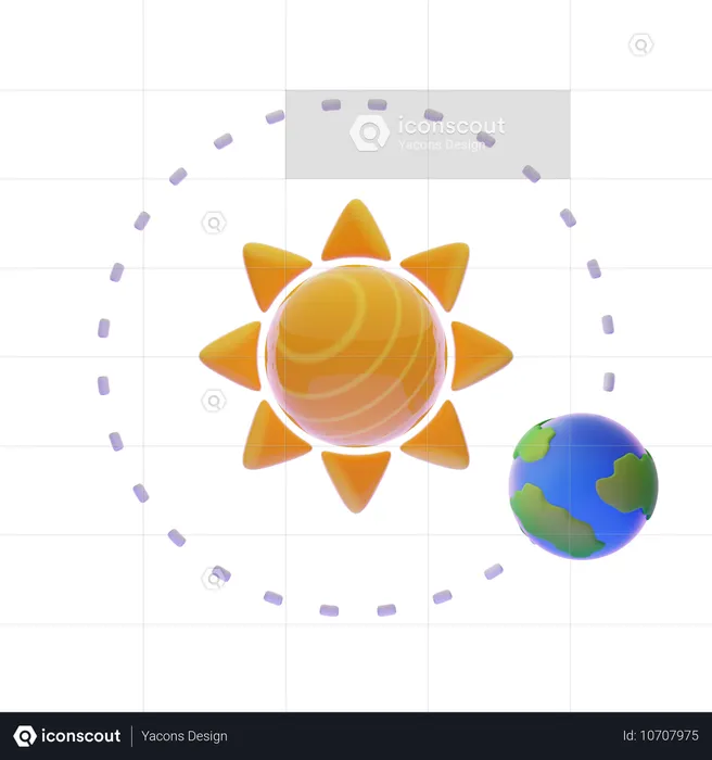 Terra orbitando o sol  3D Icon