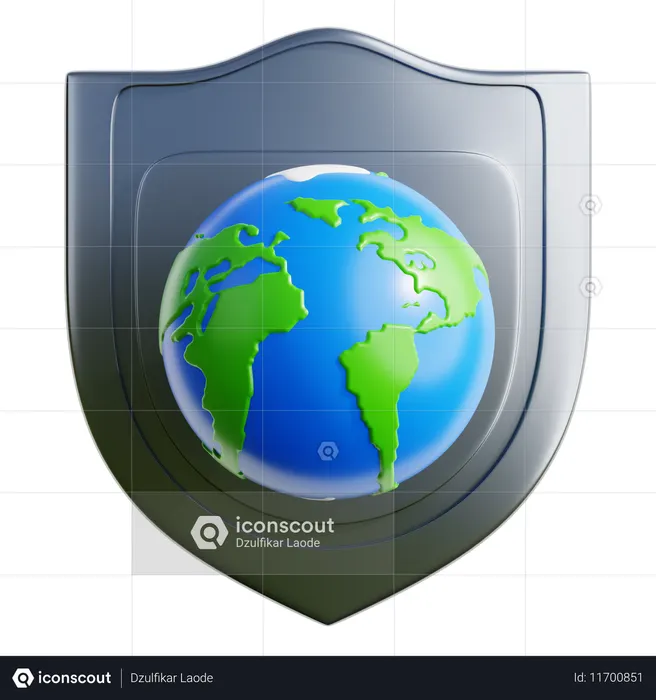 Terra segura  3D Icon