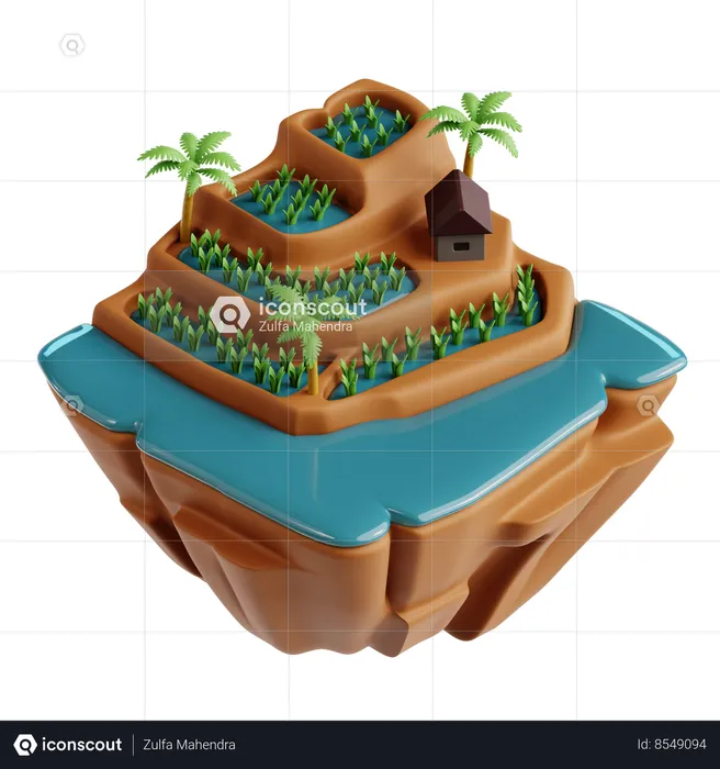 Terrace Farming  3D Icon