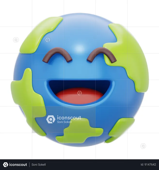 La terre sourit  3D Icon