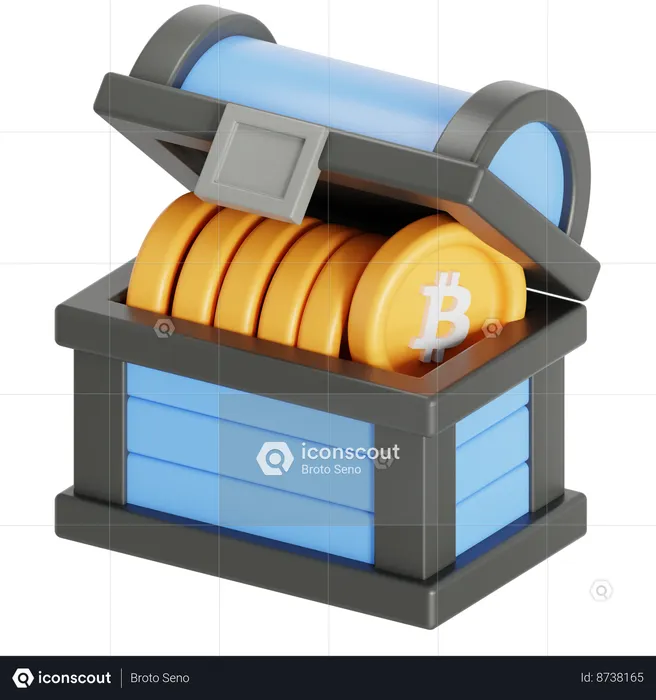 Tesoro minero de Bitcoin  3D Icon