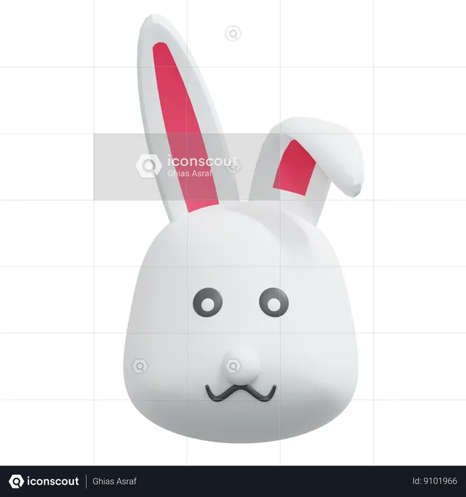 Tête de lapin  3D Icon