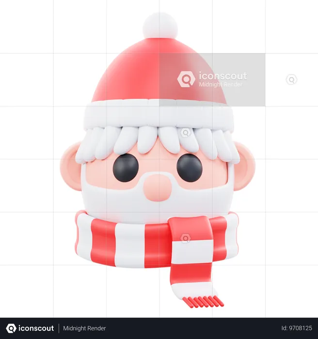 Tête de père Noël  3D Icon
