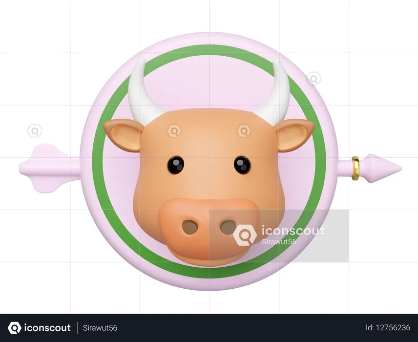 Tête de vache  3D Icon