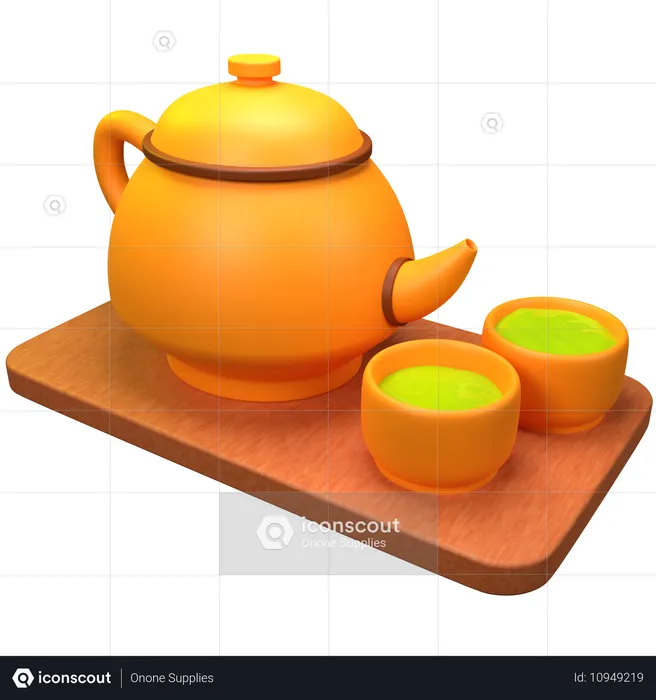 Matcha tea pot  3D Icon