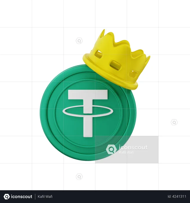 Tether crypto coin  3D Illustration
