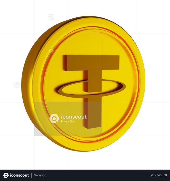 Tether Crypto Coin  3D Icon