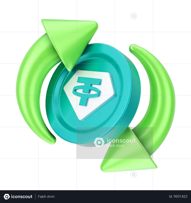 Tether exchange  3D Icon