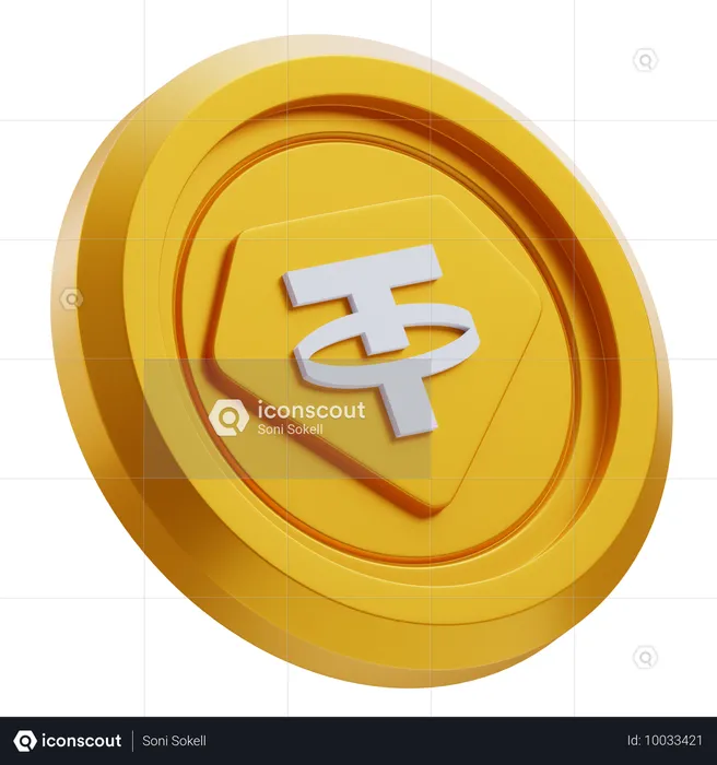 Crypto-monnaie Tether Gold  3D Icon