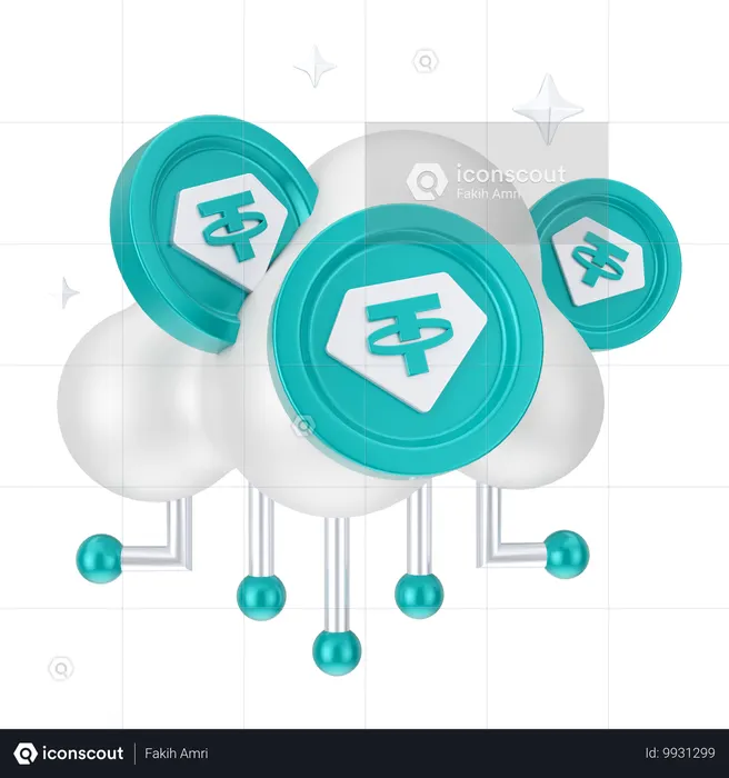 Tether network  3D Icon
