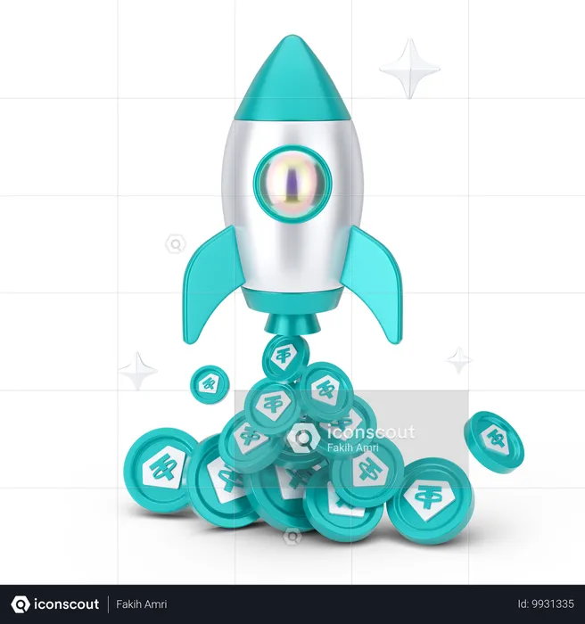 Tether rocket  3D Icon