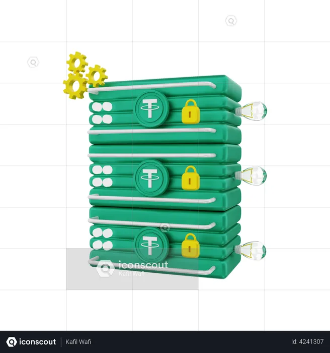 Tether  Server  3D Illustration