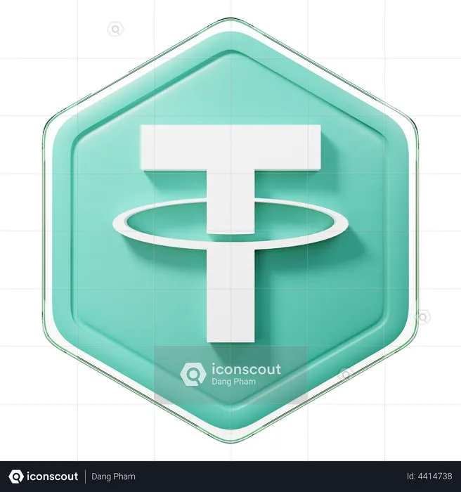 Tether (USDT) Badge  3D Illustration