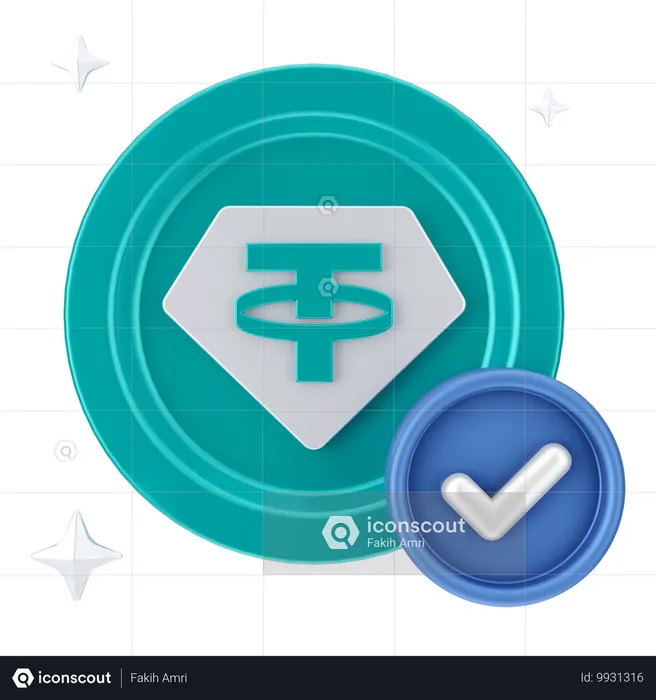 Tether verificado  3D Icon