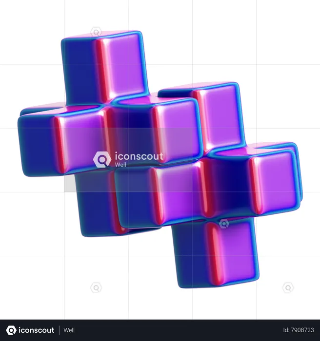 Tetris Abstract  3D Icon