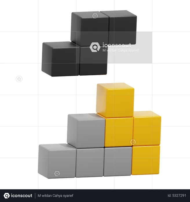 Tetris Block  3D Icon