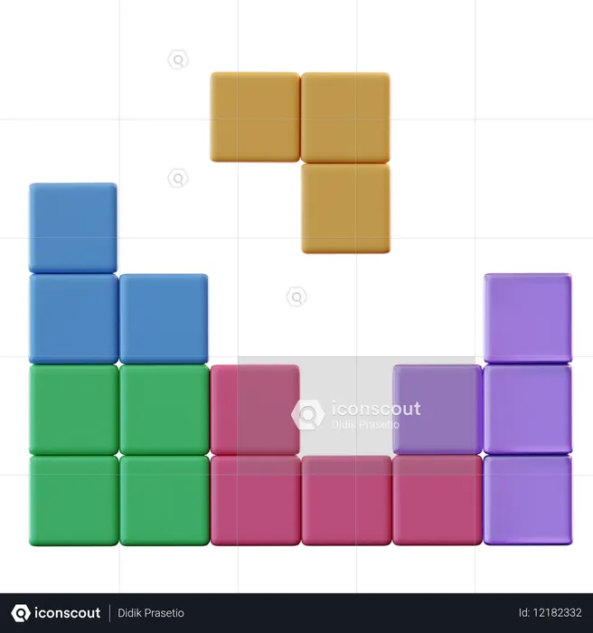 Tetris Game  3D Icon