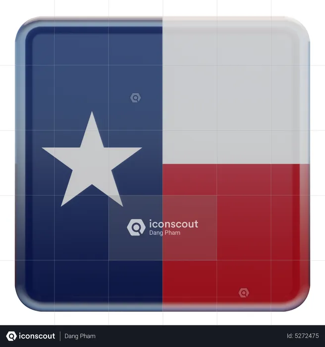 Texas Square Flag Flag 3D Icon