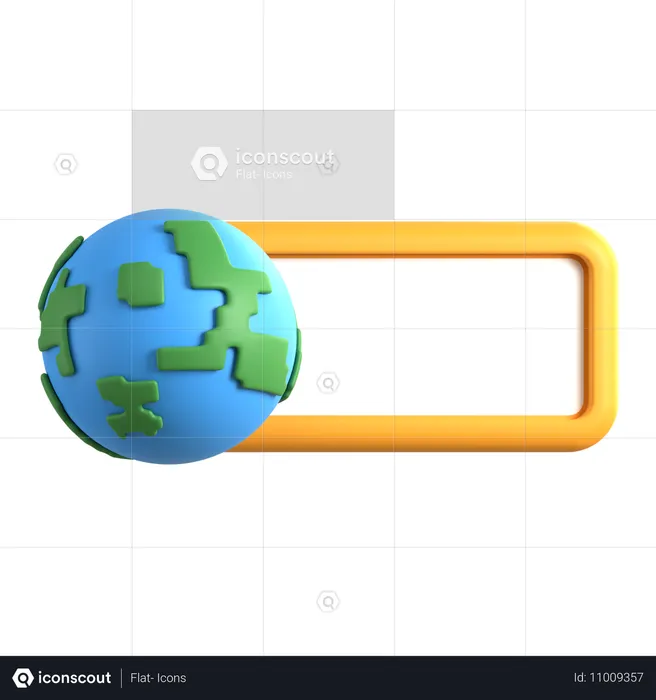 Text Box With Globe  3D Icon