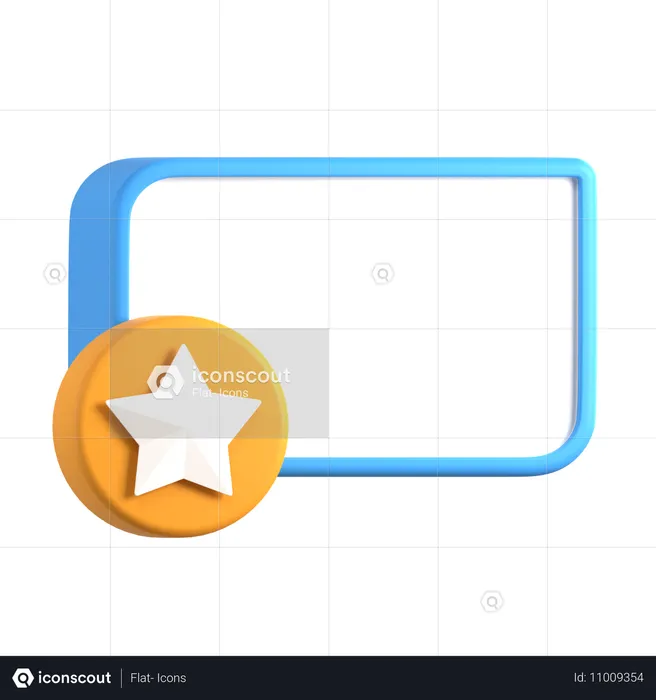 Text Box With Star  3D Icon