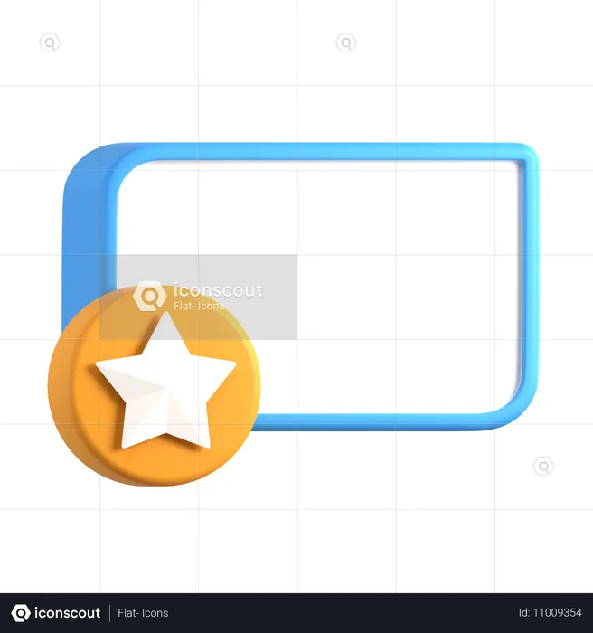 Text Box With Star  3D Icon