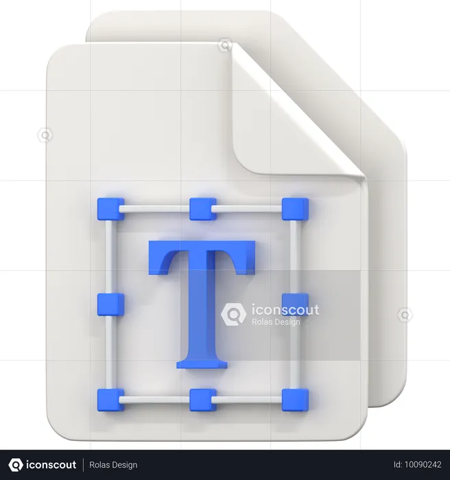 テキストファイル  3D Icon