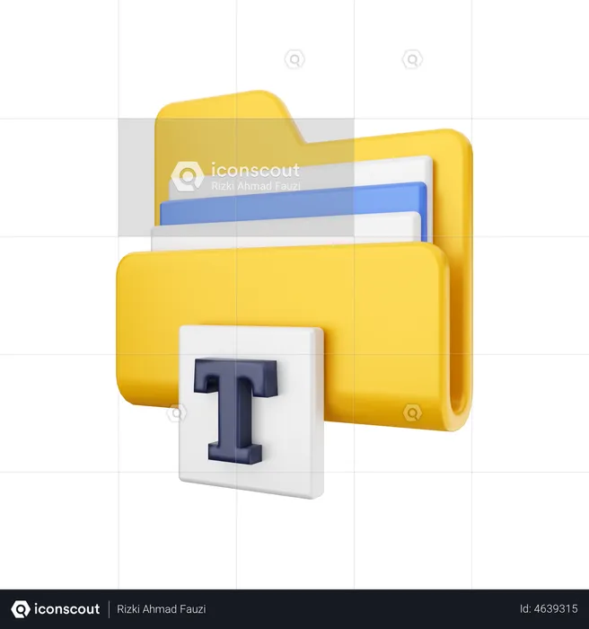 Text Folder  3D Illustration