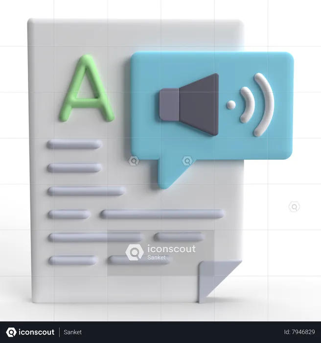 Text To Speech  3D Icon