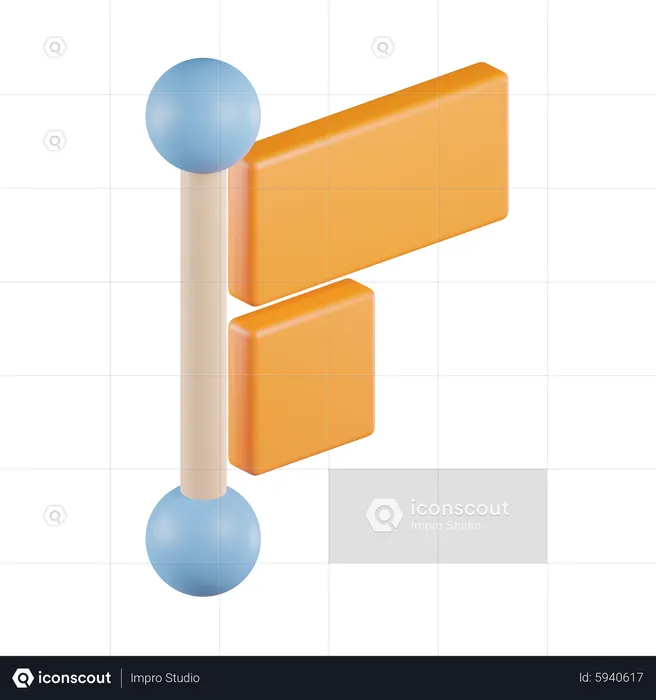 Texte aligner à gauche  3D Icon