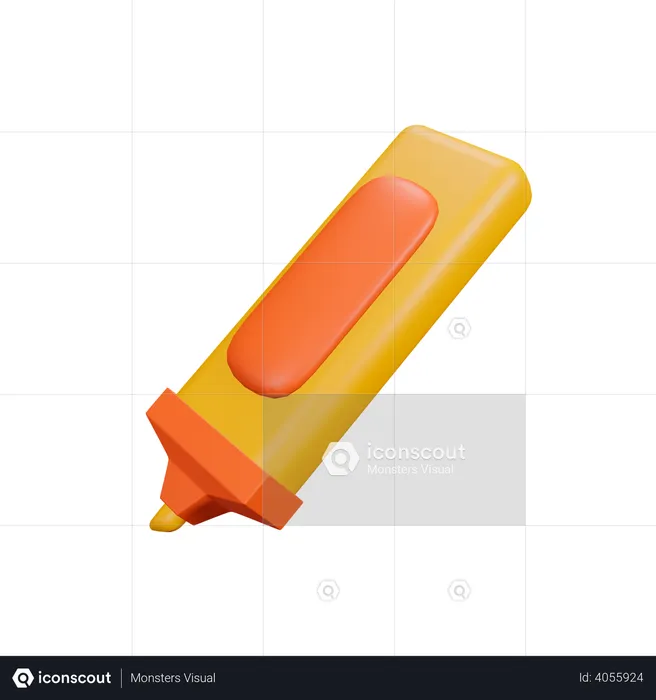 Textmarker  3D Illustration