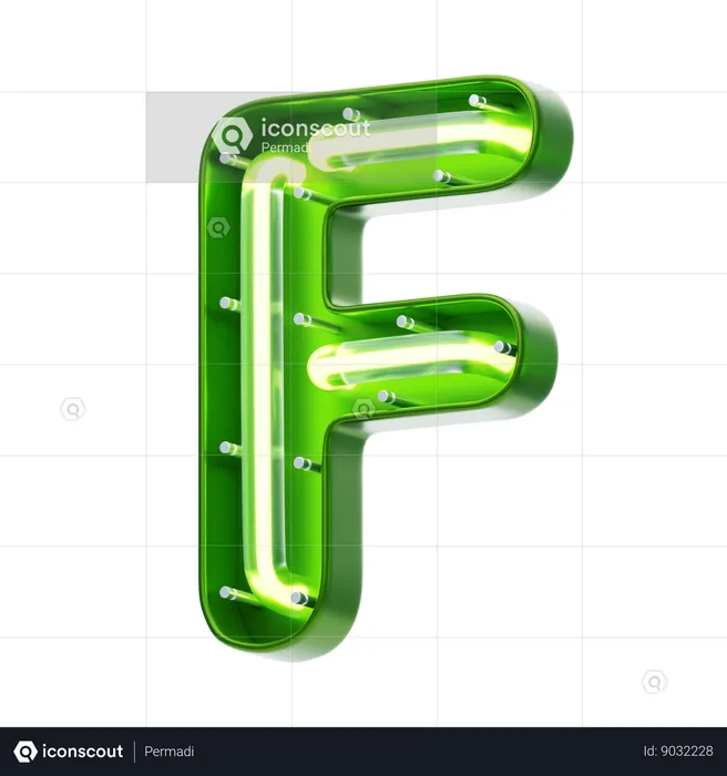 Texto neon em formato de letra f  3D Icon