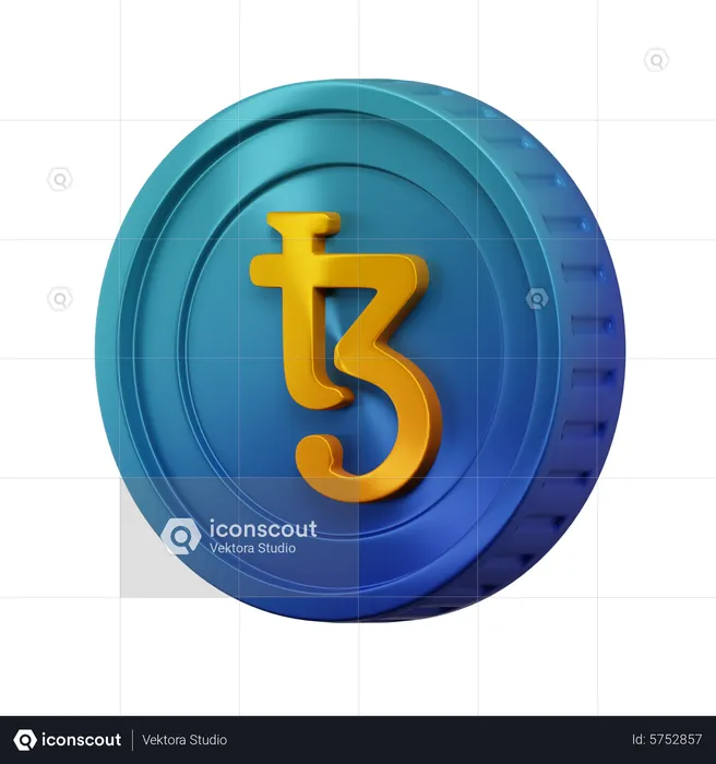 Tezos Coin  3D Icon