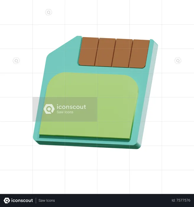 Tf Card Memory  3D Icon