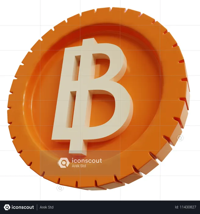 Thai Bath Coins Logo 3D Icon