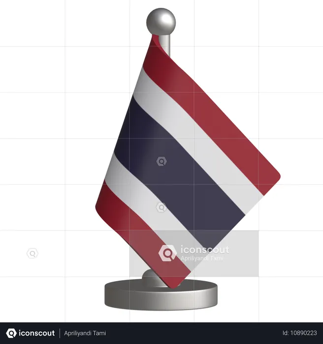 Thailand Desk Flag  3D Icon