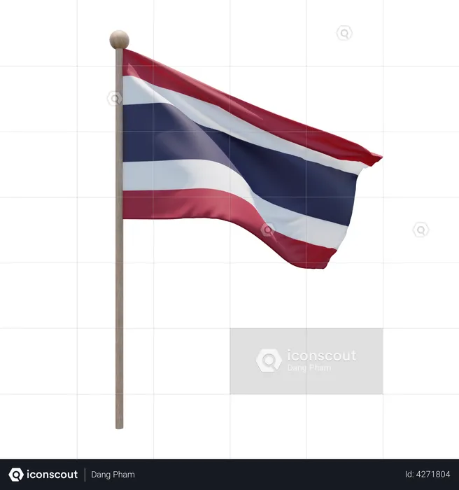 Thailand Flagpole Flag 3D Flag