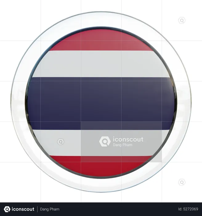 Thailand Round Flag Flag 3D Icon