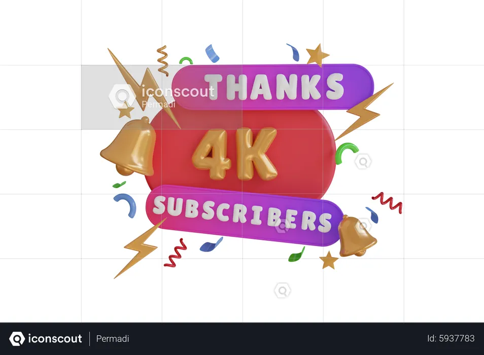 Thanks 4 K Subscribers  3D Icon
