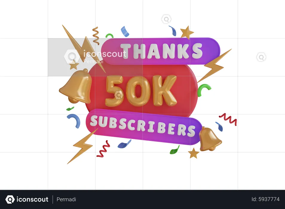 Thanks 50 K Subscribers  3D Icon