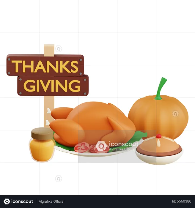 Thanks Giving Chicken  3D Icon