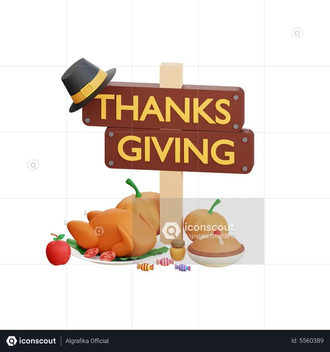 Thanksgiving Board  3D Icon