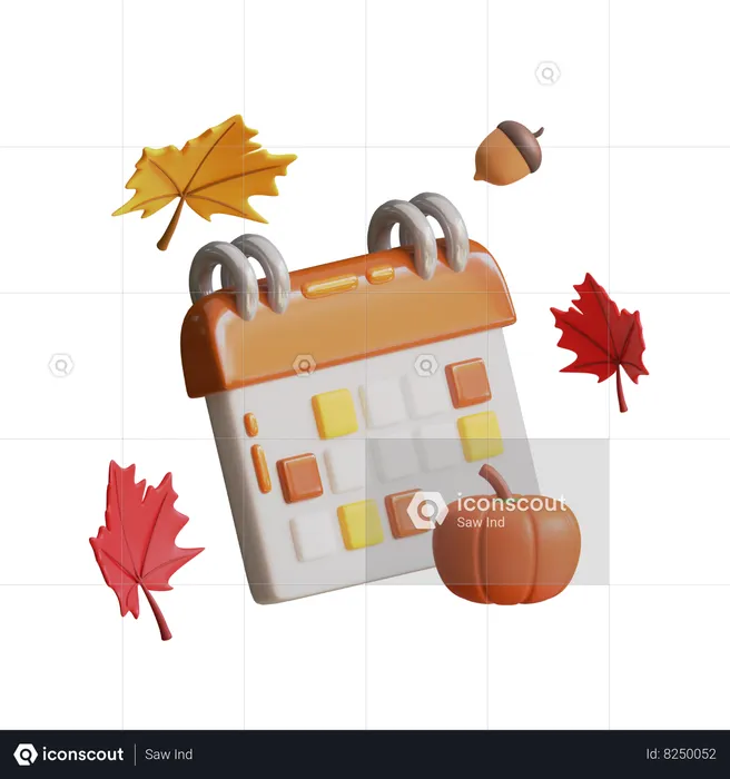 Thanksgiving Calendar  3D Icon