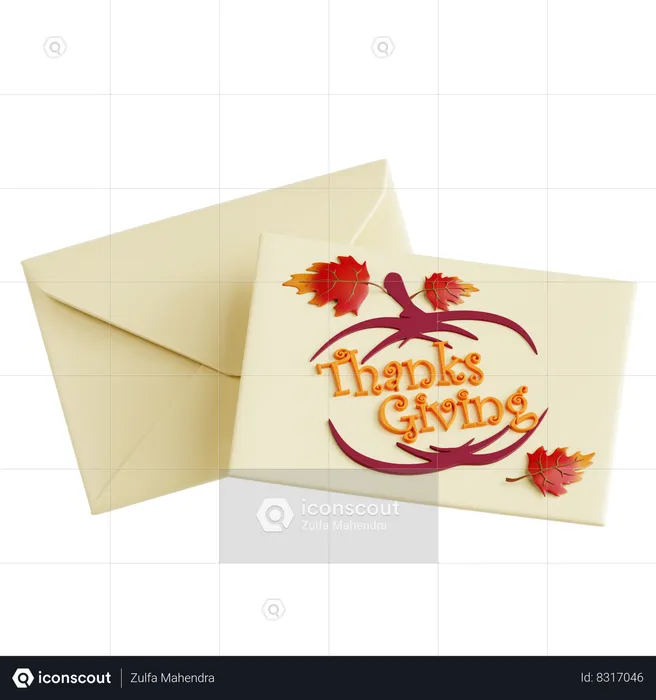 Thanksgiving Card  3D Icon