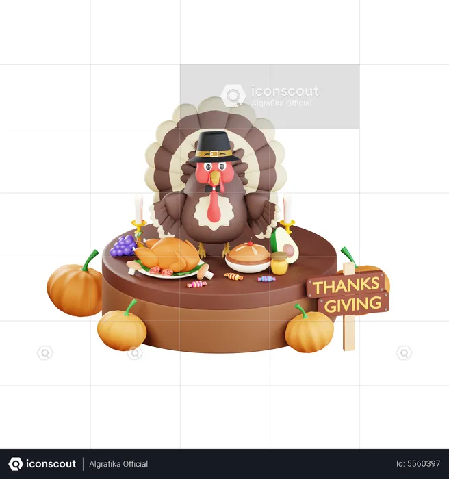 Thanksgiving Celebration  3D Icon