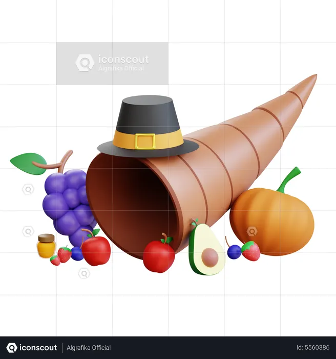 Thanksgiving Cornucopia  3D Icon