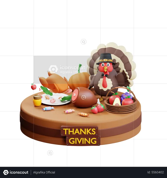 Thanksgiving Dinner  3D Icon