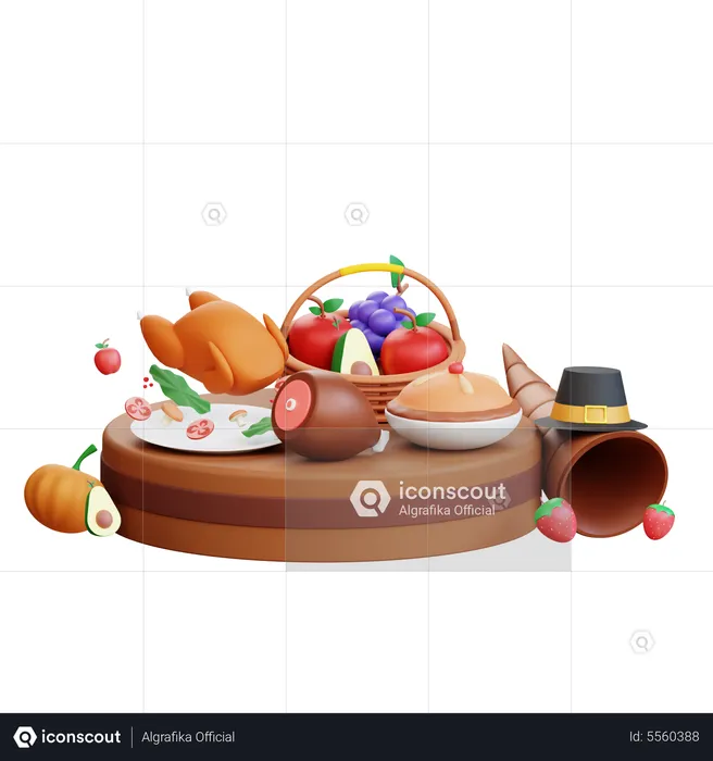 Thanksgiving Meal  3D Icon