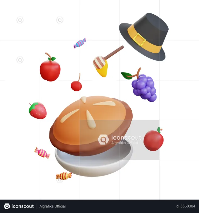 Thanksgiving Pie Cake  3D Icon
