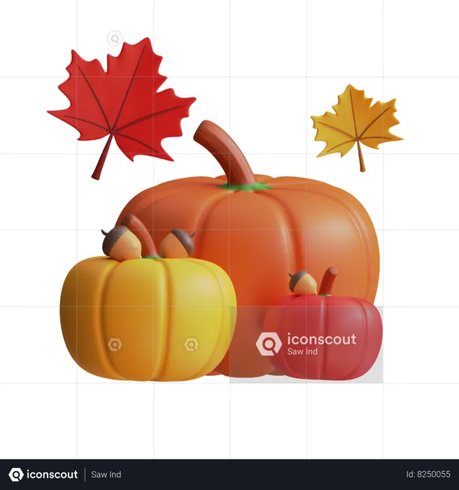 Thanksgiving Pumpkin  3D Icon