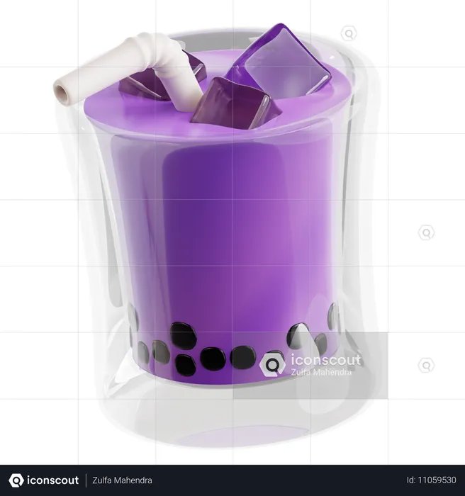 Thé au lait de taro  3D Icon